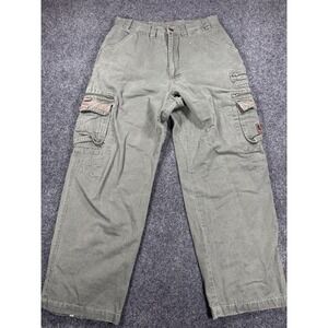 Y2K Urban Jeanswear Cargo Pants Mens 34x31 Olive Military Utility Skater